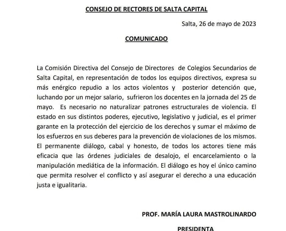CONSEJO DE RECTORES EXIGE DIÁLOGO AL GOBIERNO