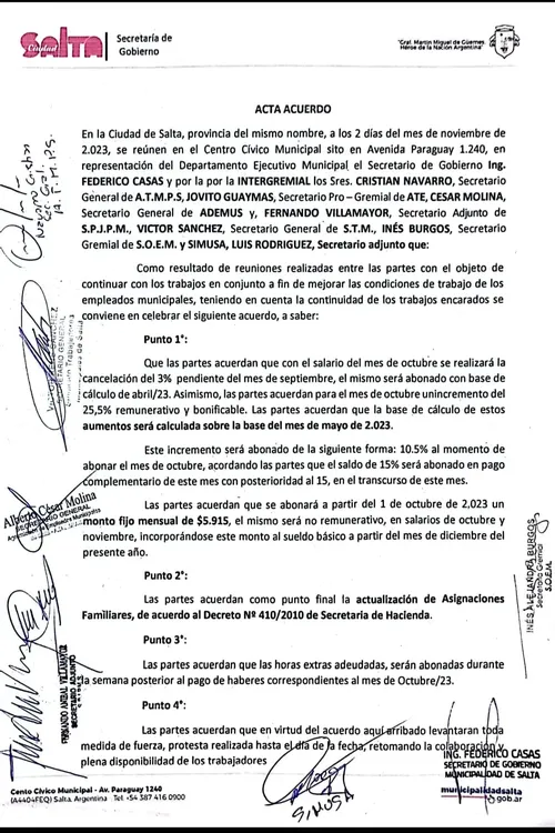 acta acuerdo Intergremial