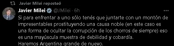 Milei respondió así a la marcha