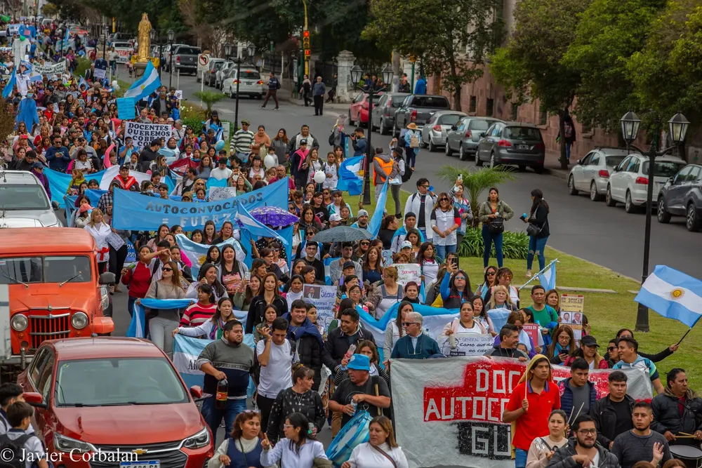 Docentes en la marcha del lunes