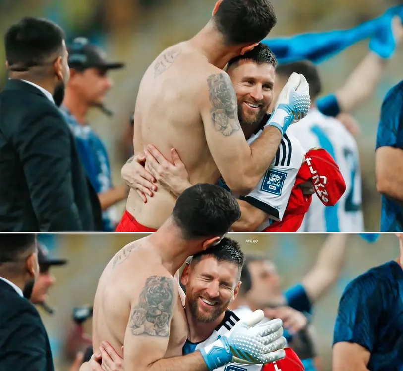 El abrazo Dibu y el reconocimiento de Messi