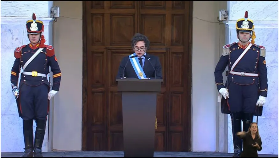 CORDOBA Milei hablando en el acto