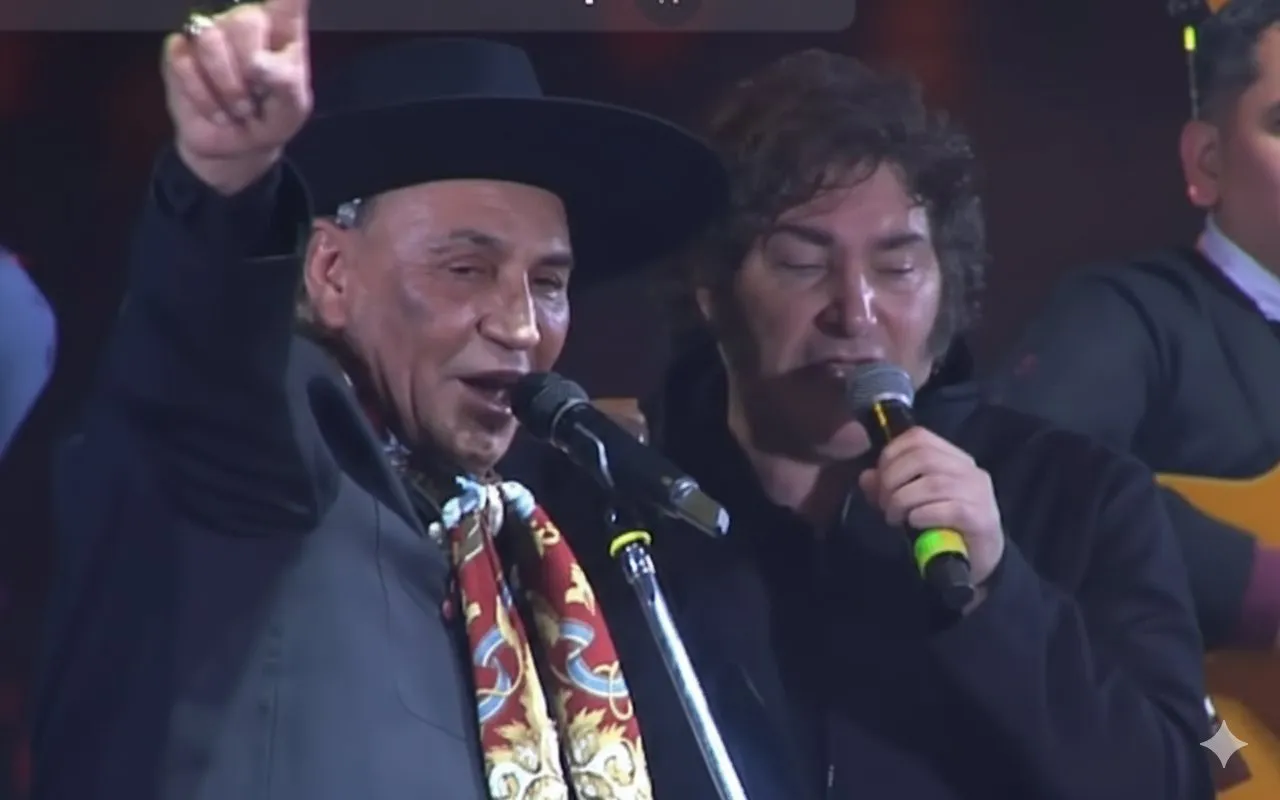 Chaqueño con Milei cantando
