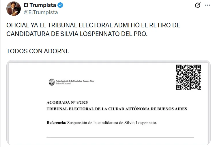 LIBERTARIOS el trumpista confirma autoría de la jugada del falso macri