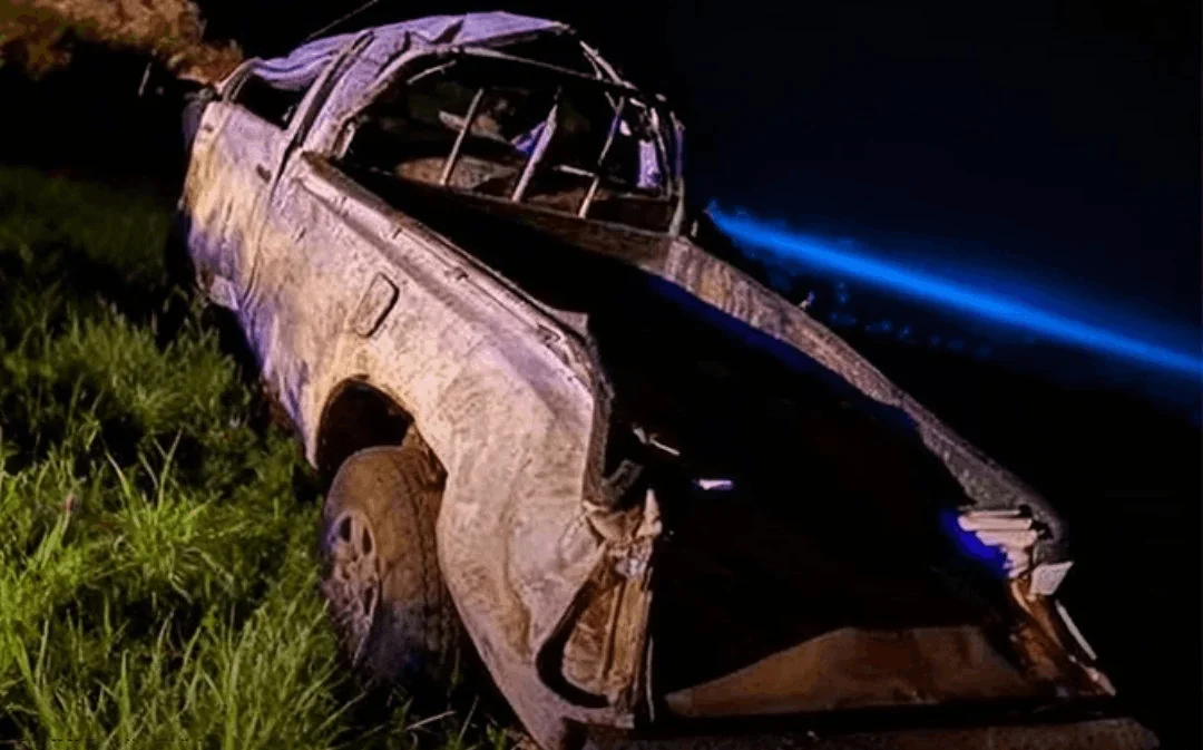 Brunetti asi quedó la camioneta por el accidente