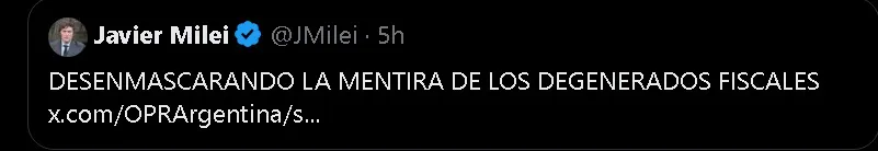 CHUBUT Milei llama degenerados fiscales a los gobernadores
