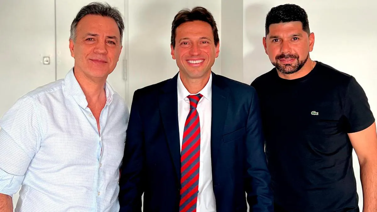 SAN LORENZO - Néstor Navaro, Marcelo Moretti y Néstor Ortigosa.