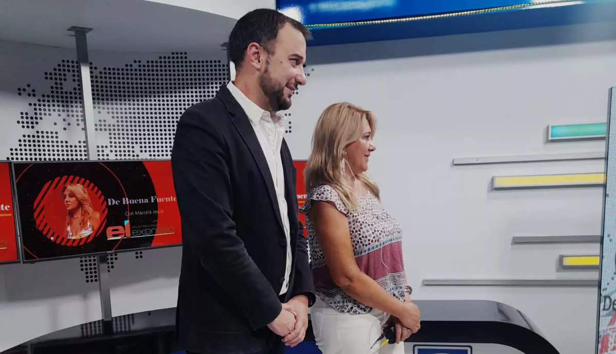 Darío Madile con Marcela Jesús en la radio