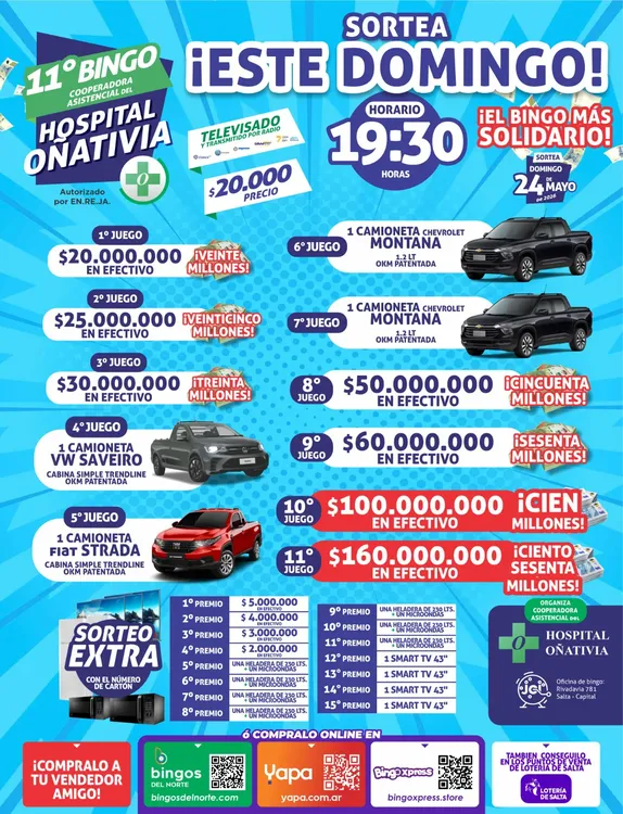 Bingo del Hospital Arturo Oñativia