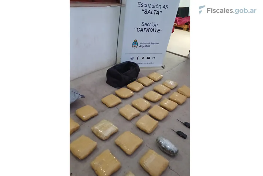 CAFAYATE los 24 paquetes de marihuana secuestrados