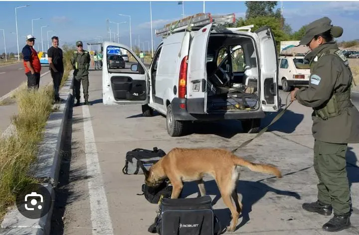 Gendarmería en un control de rutas